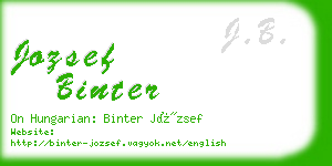 jozsef binter business card